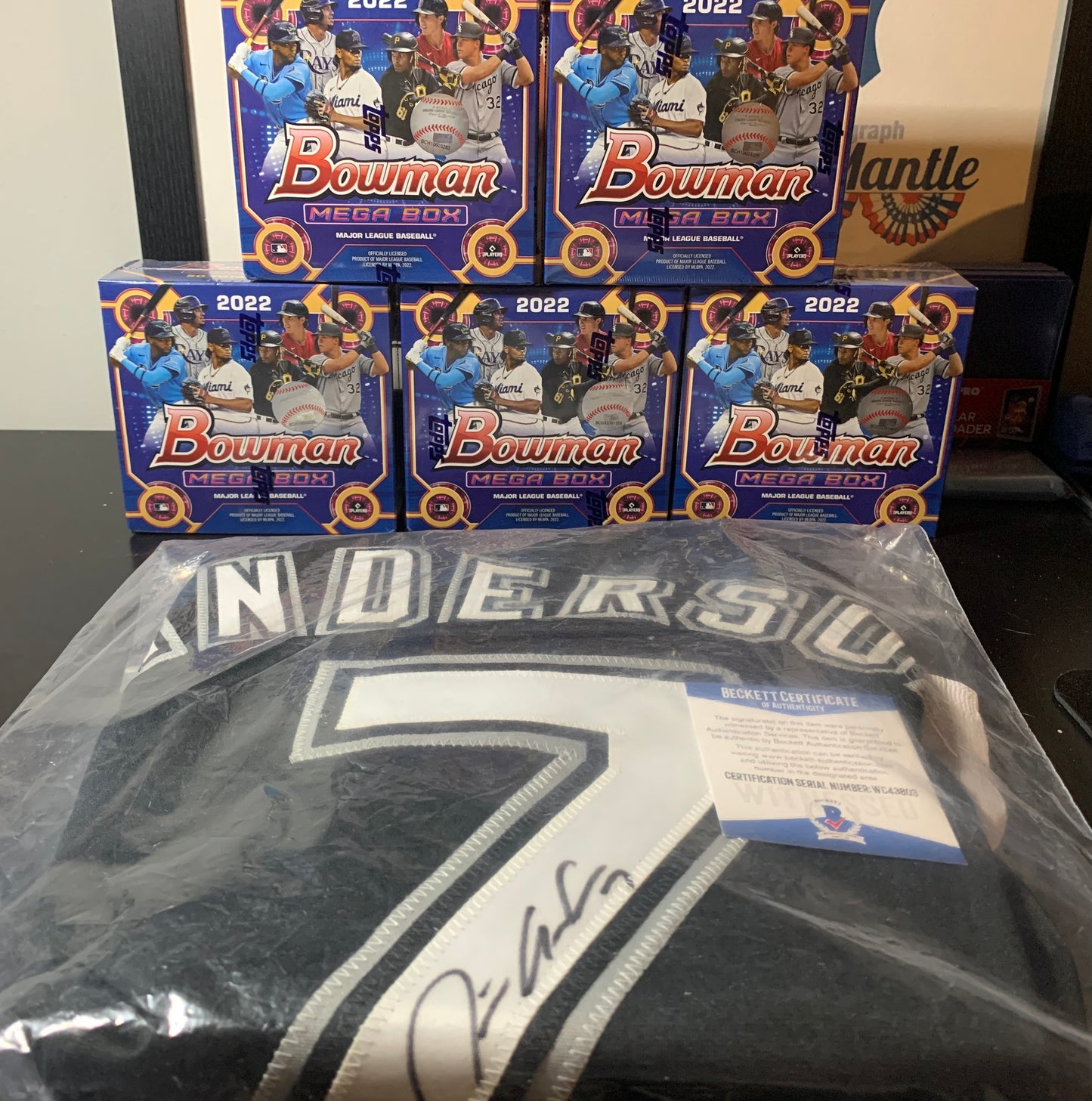 Bowman 2022 5 Mega Box  + Tim Anderson Autographed Jersey Division Break