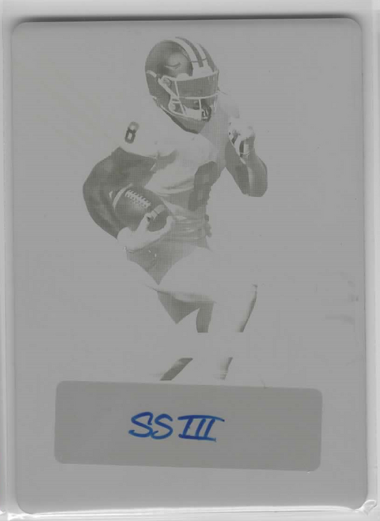 Stevie Scott III 2021 Leaf Flash Yellow Autographed Plate #1/1