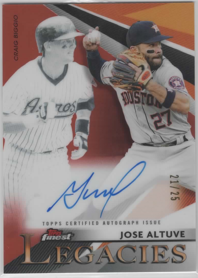 Jose Altuve 2021 Topps Finest Autographed Card #21/25