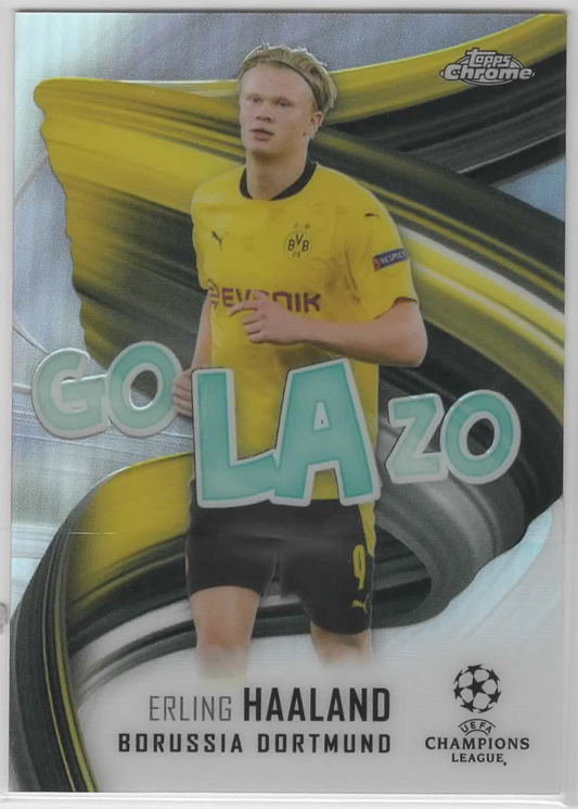 Erling Haaland 2021 Topps Chrome Silver Golazo Insert Card