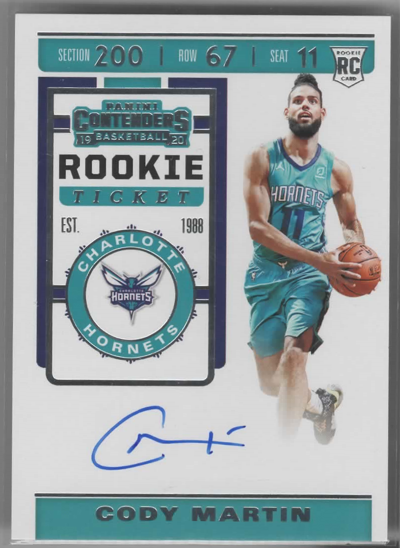 Cody Martin 2019-20 Contenders Rookie Ticket Autographed Card